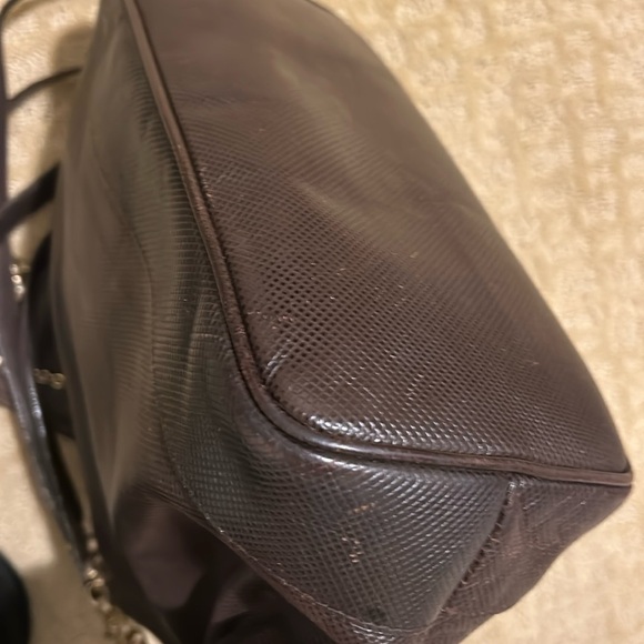 Bottega Veneta RARE vintage brown embossed leather shoulder bag with gold chain - Picture 7 of 16